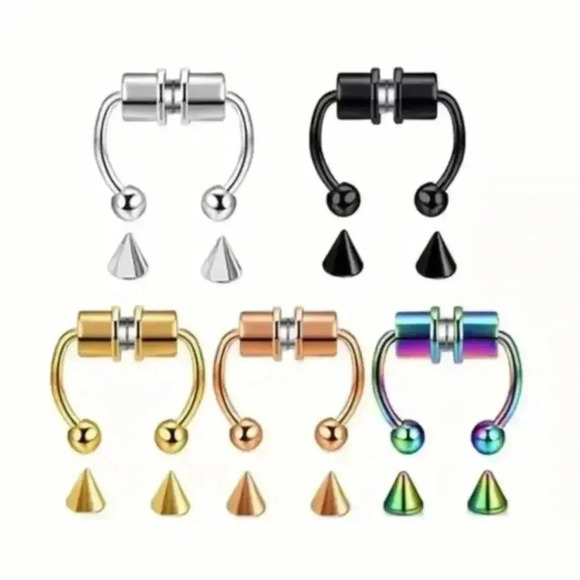 Nose Ring Magnetic Set of 5 - Picture 2 of 3